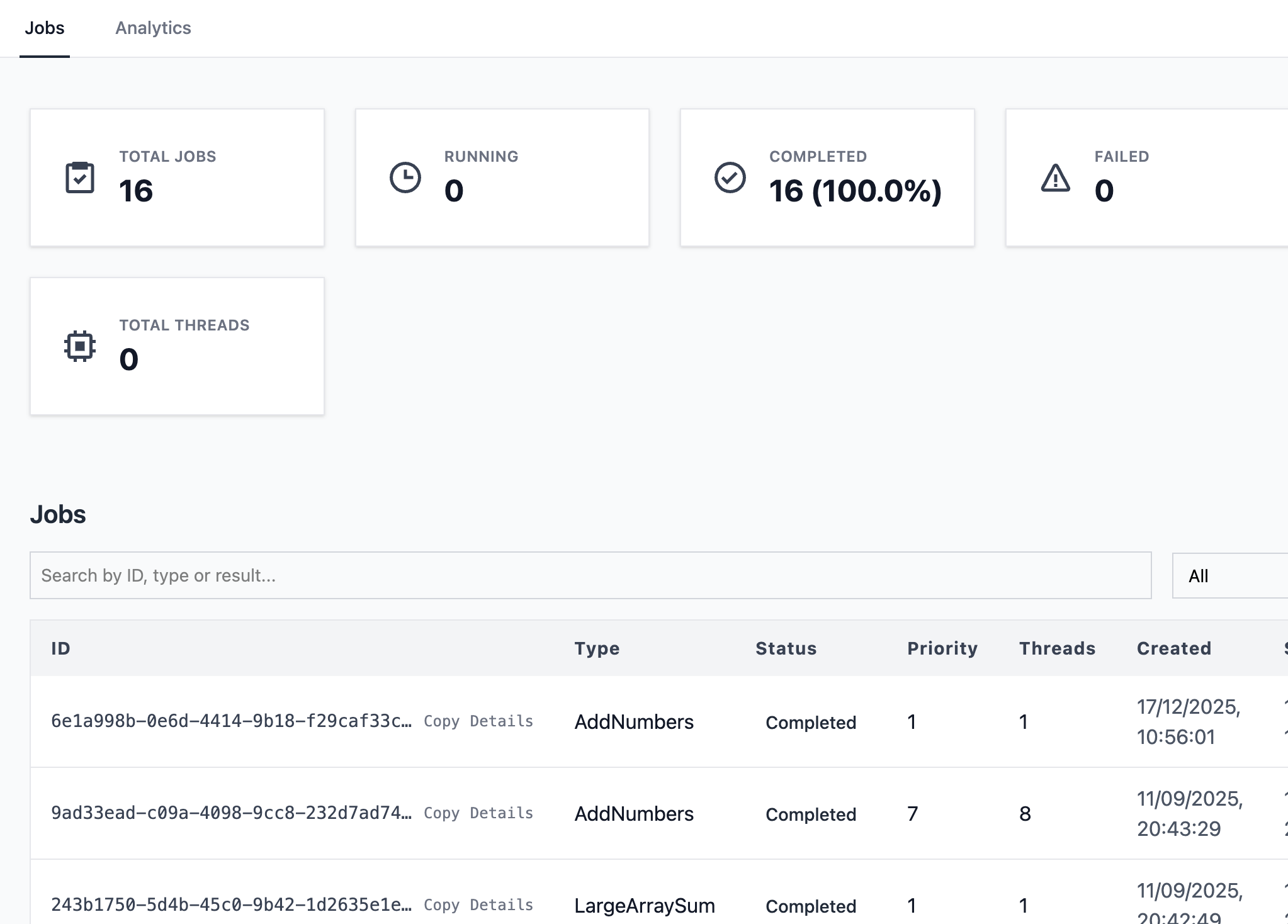 Distributed Job Scheduler screenshot